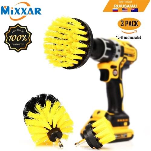 Dropshipping 3pcs Power Drill Scrubber Brush Bathroom Surfaces Tub Shower Tile and Grout All Purpose Cleaning Kit