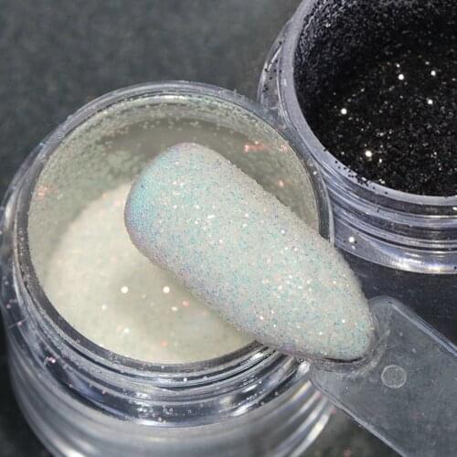 1 Bottle Nail Glitter Powder White Black Laser Chrome Pigment Dust Manicure Shining Nail Art Design Decoration SA26/48