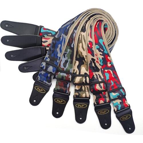Camouflage Cotton Pattern Guitar Strap Electric Guitar Acoustic Guitar Folk Guitar Bass Strap