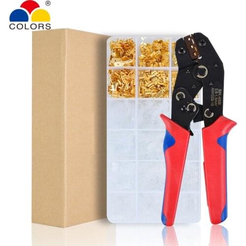 Sn-48b crimping tool 600 pcs 4.8/6.3 plug terminal crimper crimping pliers wire 0.5-1.5mm2 alicate AWG 20-15 hand tool krimptang