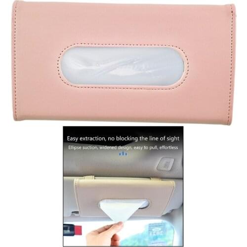 Sun Visor Mask Tissue Box Storage Tissue Box Hanging Easy Use PU Leather