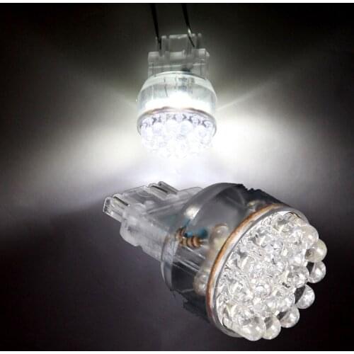 24 LED Twin-wire Stoplight White T25 24 3157 3057 LED Car Brake Stop Light Bulb 1.5W Wedge White Super Bright