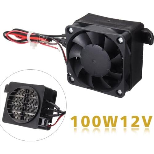 100W 12V DC PTC Insulated Thermostatic Indoor Heater Fan Air Heater Warmer Fan Heater Incubator Heater