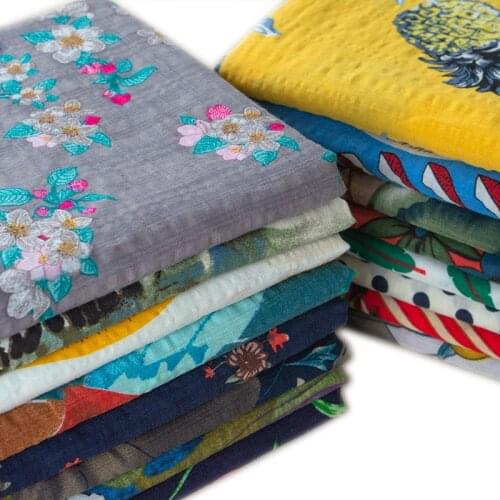 Fabric Cotton Linen Vintage Printing Cloth DIY Handmade Textile Sewing Patchwork For Bags Dress Tablecloth 50*145cm D30