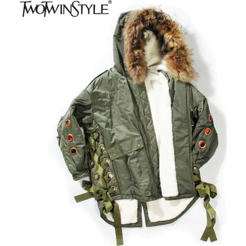 TWOTWINSTYLE Women's Parkas With Fur