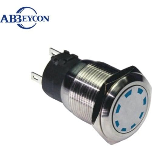 TY 1925F 19mm Flat round head momentary pin terminal illuminated dd multipoint LED switch