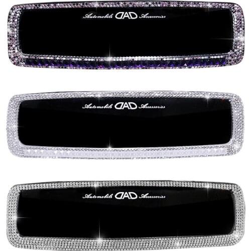 Universal Interior Rearview Mirror With Rhinestones Crystal Bling Diamond Decoration Ornament For Girls Lady Auto Accessories
