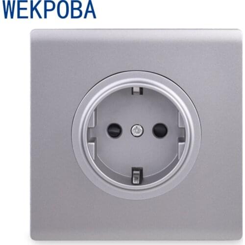 WEKPOBA PC Panel 1 2 3 4 Gang 1 2 Way On/ Off Diamond Toggle Wall Light Switch Switched TV Outlet EU/French Standard Wall Socket