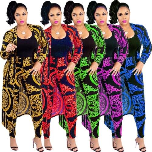 S-3XL 2 Piece Sets New Style African Women Clothing Dashiki Fashion Print Black And White Classic Cloth Two Piece Coat + Pants