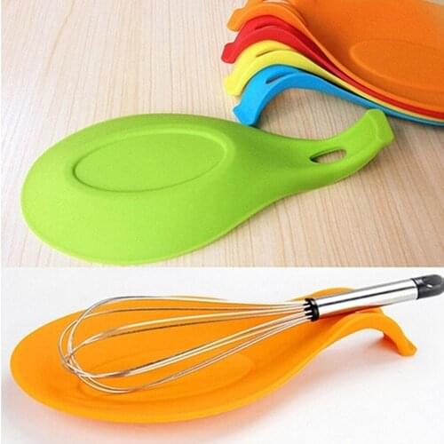 1pc Spoon Mat Silicone Spoon Rest Pad for Spatula Soup Spoon Put Mat Holder Device Tableware Holder Rack Mat Pad Kitchen Gadgets