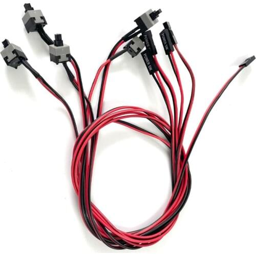 10pcs/lot 50cm Long Power Button Switch Cable for PC Switches Reset Computer Power Momentary Automatically Reset Push Button
