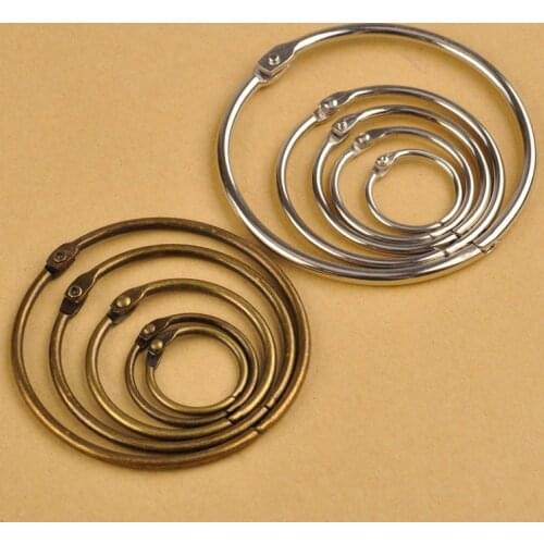 100piece Antique Bronze Rhodium Plated Metal Card Book Binder Key Rings For Keychains DIY Scrapbook Album Findings Accessories