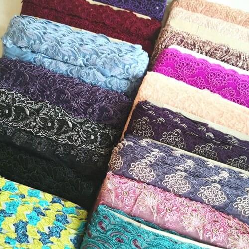 14Yards 2-20cm Mesh Embroidery Lace Trim Handmade DIY Needlework Sewing Doll Dress Clothing Material 213