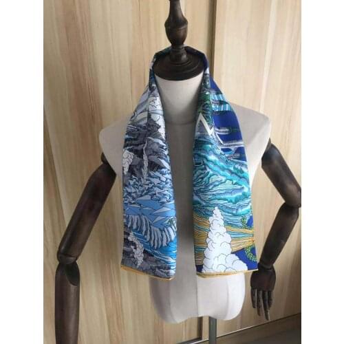 2021 new arrival spring summer classic animal100% pure silk scarf twill hand made roll 90*90 cm shawl wrap for women lady gift