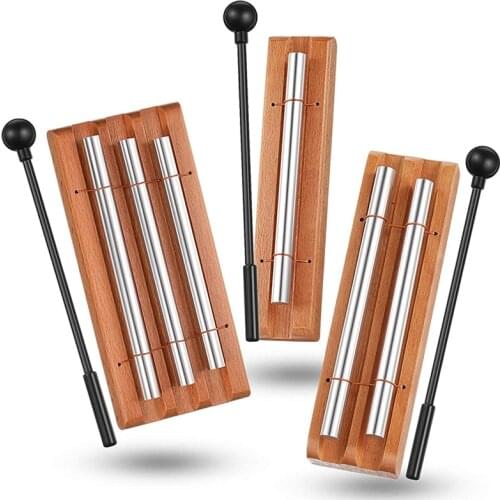 3 Pieces Bell Chime Hand Chime Eastern Energy Chime for Prayer Yoga Percussion Musical Chime with Mallet
