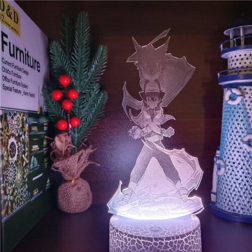 Pokemon Ash Ketchum Greninja 3D ANIME LAMP Nightlights 7 Color Changing Pokemon Go Lampara Led For Bedroom Decor