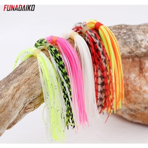 Funadaiko 5 Bundles/lot NEW Silicone Skirts fishing accessories DIY spinnerbaits buzzbits rubber fly tying material length 13cm