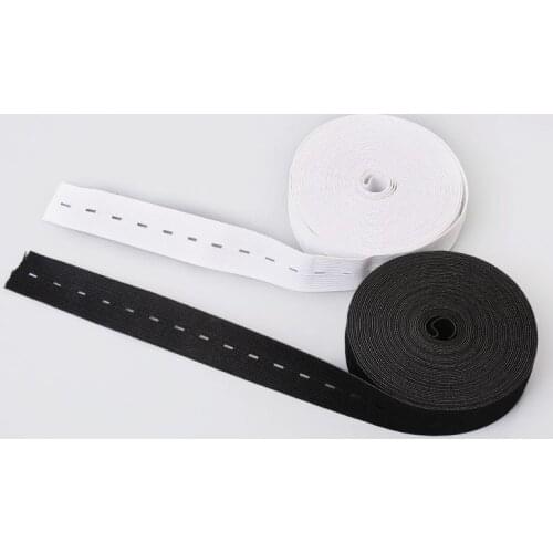 6/8/9/10M DIY Sewing Accessories Button Hole Knit Elastic Bands Ribbon Tape White/Black Wire Webbing