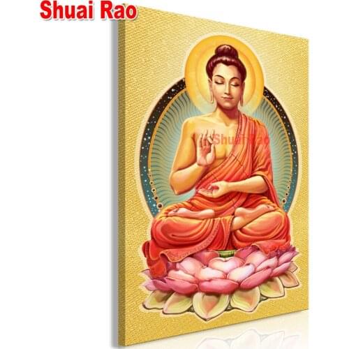 5d diy diamond embroidery Buddha Crystal Diamond,full square round drill diamond painting Religion Portrait Diamond mosaic kit