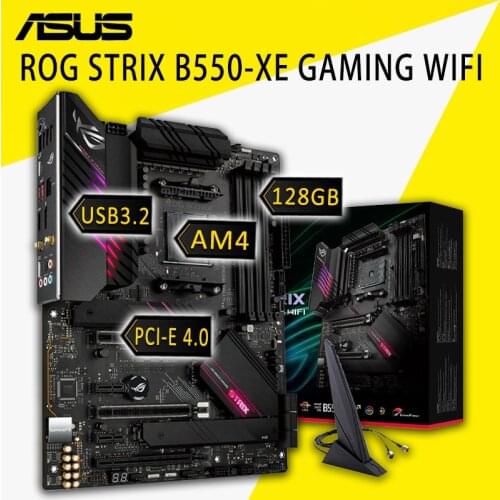 Asus ROG STRIX B550-XE GAMING WIFI Motherboard Socket AM4 AMD Ryzen série 5000 DDR4 128GB PCI-E 4.0 CHAI B550 Gaming Placa-mãe