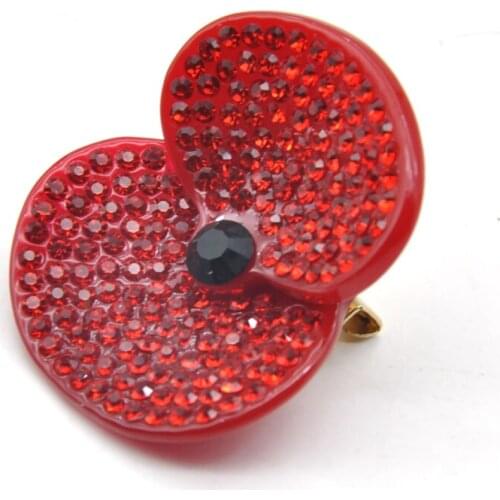 Fashion Red Acrylic inlaid rhinestone flower brooch jewelry pins lapel pin broches mujer broche bouquet brooches for women