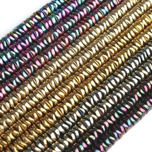 4mm Natural Stone Hematite Beads Irregular Flat Round Disc Beads For Jewelry Making Diy Waist Beads Women Jewelry 15