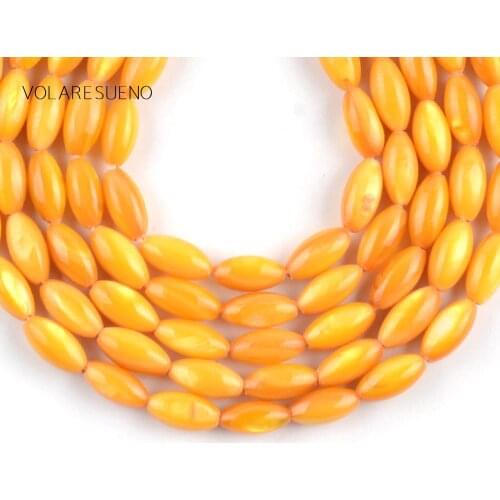 Natural Stone 5*10mm Rice Shell Beads Yellow Shape Beads For Jewelry Making Spacer Loose Beads Diy Bracelet Jewellery 15inches