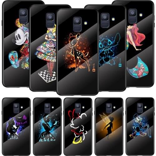 Tempered Glass Cover Disney Princess Marvel For Samsung A91 A81 A72 A71 A52 A51 A41 A31 A21S A21EU A11 A01 Phone Case