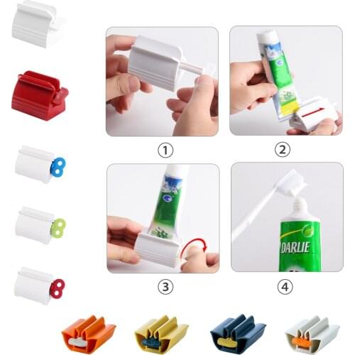 Rolling Toothpaste Device Tube Dispenser Holder Multifunctional Plastic Facial Cleanser Squeezer Press for Bathroom Accessories