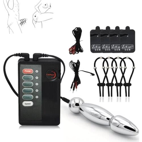 Electro Shock Anal Plug Extender Enlargement Sex Toy For Electrode Gear，Penis ring