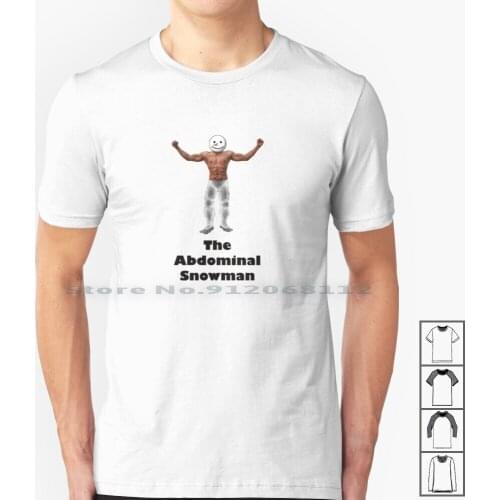 The 'abdominal' Snow Man' Design T Shirt 100% Cotton Snow Man Abdominal Abs 6 Pack Gym Weights Funny Humour Novelty Christmas