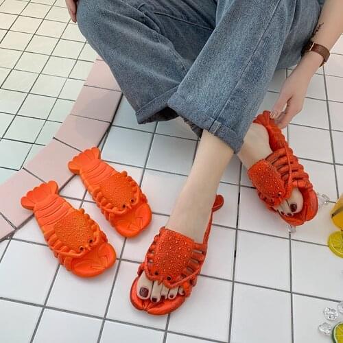 Personalized slippers women beach leisure indoor shoes parent child cool slippers stall shoes lobster slippers Beach shoes HY007