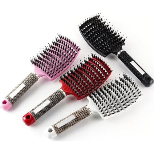 Hair Scalp Massage Comb Hairbrush Bristle Nylon Women Wet Curly Detangle Hair Brush for Salon Hairdressing Styling Tools