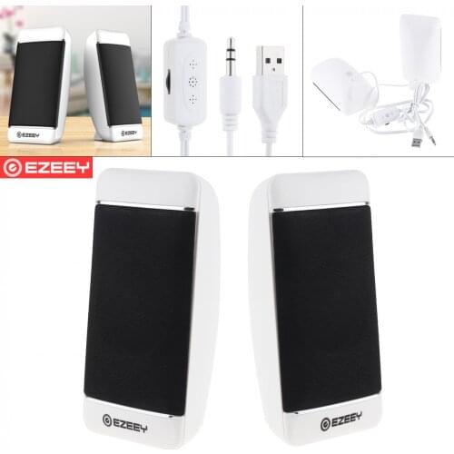 EZEEY S4 Mini Plastic USB 5V Subwoofer Speaker with 3.5MM Audio Socket and Volume Control for Laptop / Phone