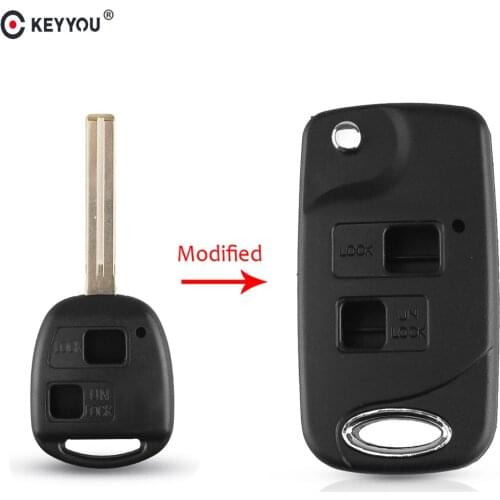 KEYYOU Modified Flip Folding Remote Key Shell Cover For Lexus Es Rx Lx Gsfor 2 Button Housing For Toyota Land Cruiser TOY40