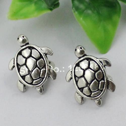 20pcs Fashion Tortoise Slider for Bracelet Necklace Cord Beads Watch Chain Beads DIY Making Accessory 18x23mm Hole:6.5x10mm