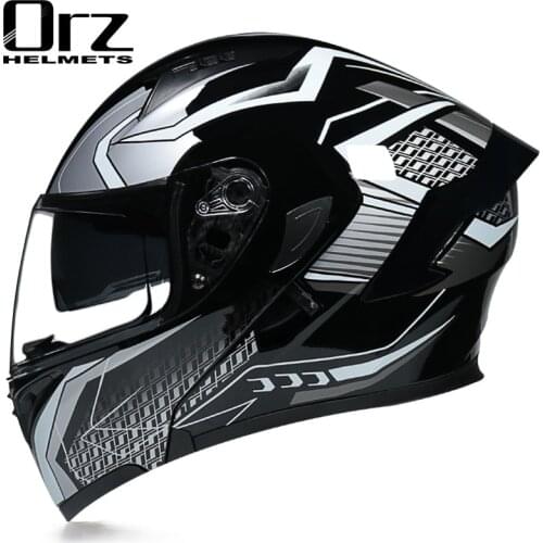 2021 Latest DOT Approved Safety Modular Flip Motorcycle Helmet Voyage Racing Dual Lens Flip Up Helmet Interior Visor Summer