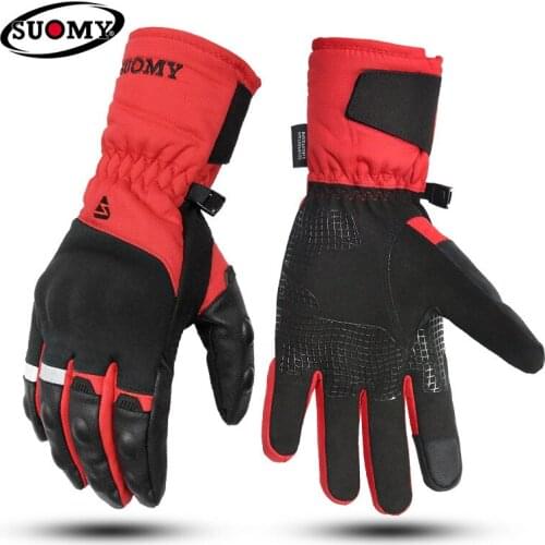 Motorcycle Gloves Waterproof Winter Moto Gloves Thermal Fleece Lined Winter Touch Screen Non-slip Motorbike Riding Gloves