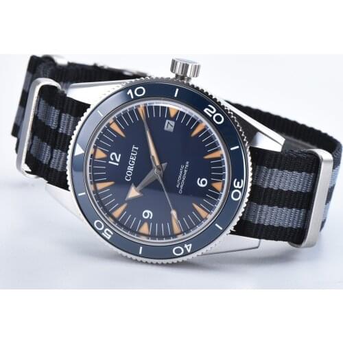 41mm Corgeut Blue Dial Sapphire Glass ceramic Bezel miyota Automatic movement men watch