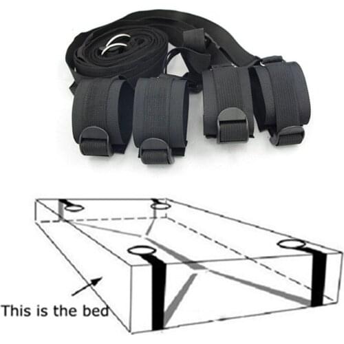 Sex Restraint Kit Adjustable Belt Nylon Handcuffs Ankle Cuffs Under Bed BDSM Bondage Erotic Toys Fixation Adult Game