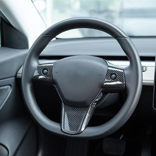 Carbon Fiber Model Y Steering Wheel Patch Decoration For Tesla Model 3 Model3 Interior Modified Accessories
