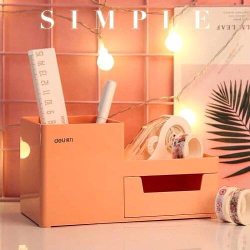 New Arrival ABS Resin Desktop Organizer Pen Holder Desk Storage Box Kawaii School Stationery