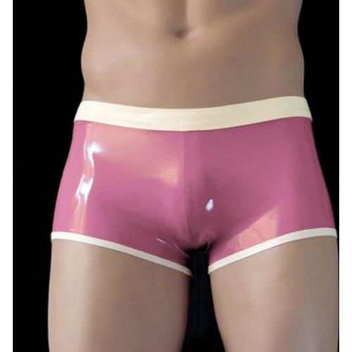 New sexy exotic lingerie men male handmade cekc ruber latex swimming underwear pants boxer briefs fetish uniform zentai costumes