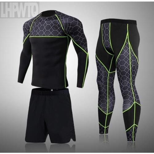 New Running Sets Men Compression T-Shirt Track Suit Leggings Sportswear Fitness Workout Set Male Quick Dry Gym Jogging Clothes