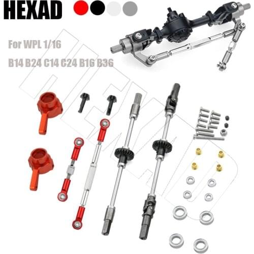 Upgrade WPL 1/16 B14 B24 C14 C24 B16 B36 Remote Control Car Spare Parts Alloy Gear Axles For Front And Rear Axles