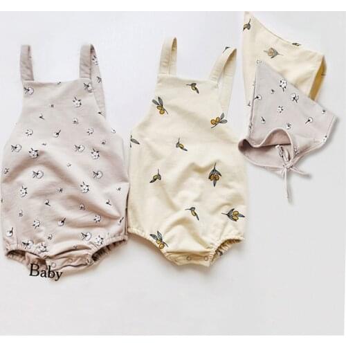 Newborn Baby Romper Jumpsuit Sleeveless Boys Girls Infant Button Casual Suspender Triangle Romper Summer bewborn Baby Clothes