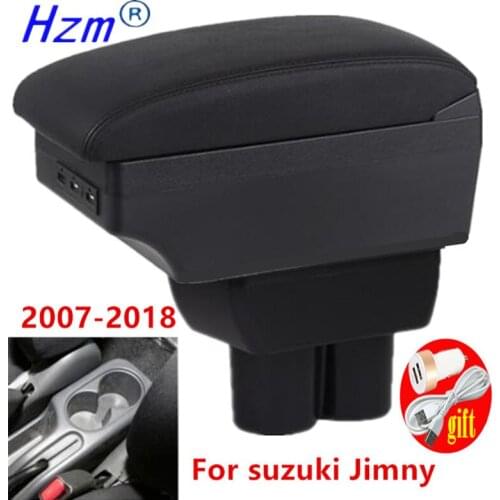 For Suzuki Jimny JB23 JB43 Armrest box Interior Parts special Retrofit parts Car Armrest USB LED light 2007-2018