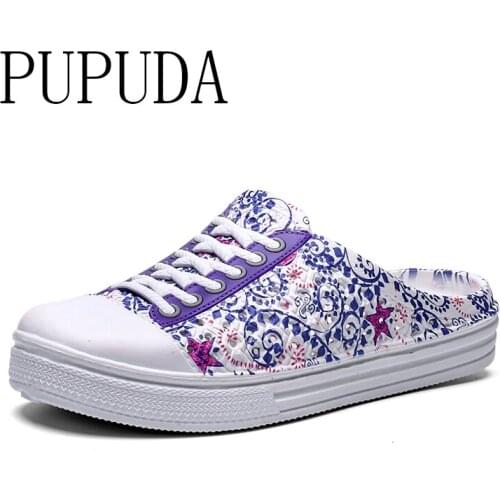PUPUDA women casual shoes slippers 2020 summer new fashion trend House Slippers comfortable lightweight sandals Beach shoes lady