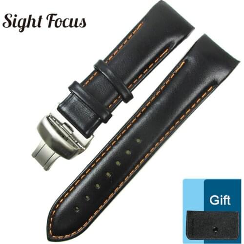 Curved End Leather Watch Band for Tissot 1853 Watch Strap Couturier T035 417 617 627 T035439 18mm 22mm 23mm 24mm Watchband Reloj