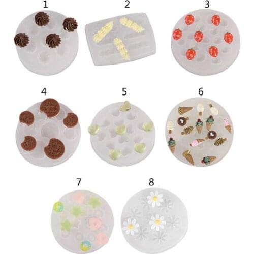 Handmade Biscuit Dessert Food Mould Flower Heart Ice Cream Pendant Resin Casting